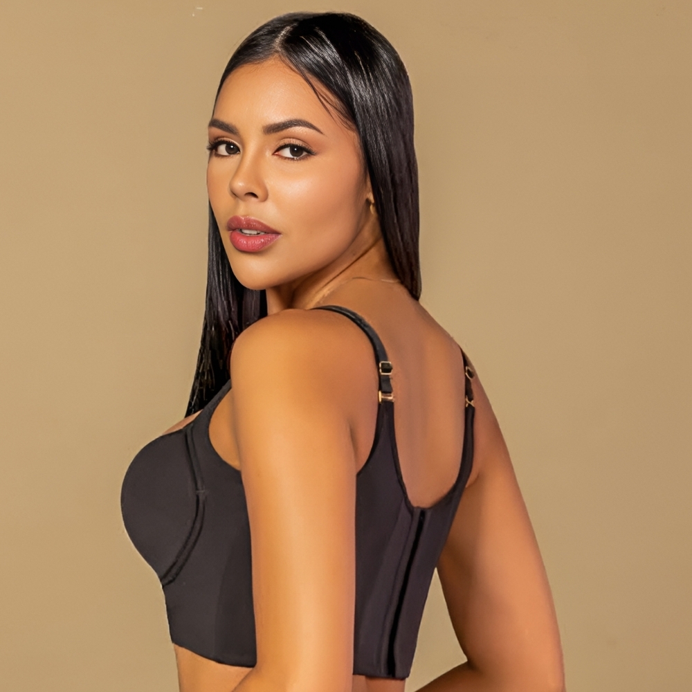34B Black Stagmi Colombianas SMI03030 Faja Magic Bra Full Cup Anti Back Fat NEW!